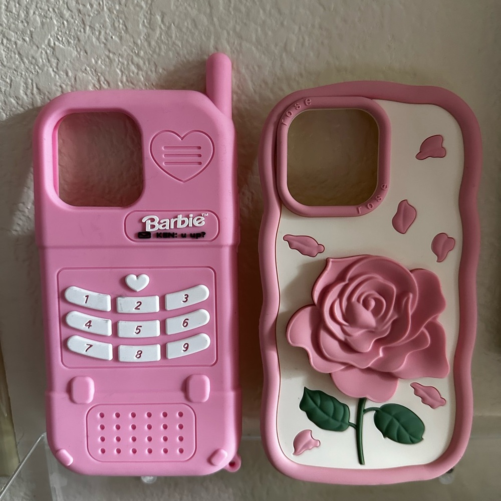Barbie Pink & Rose Phone Case Set iPhone 14 ProMax